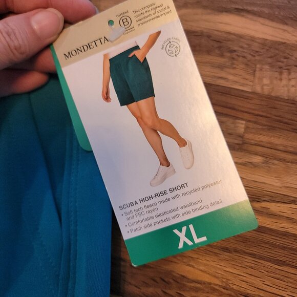 Mondetta Jacaranda 6" Inseam Scuba High Rise Shorts Green - Picture 7 of 10